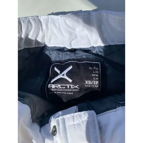 Arctix White Snow Pants Youth XS Black 5K Waterproof Insulated Ski Snowboard - Picture 3 of 4